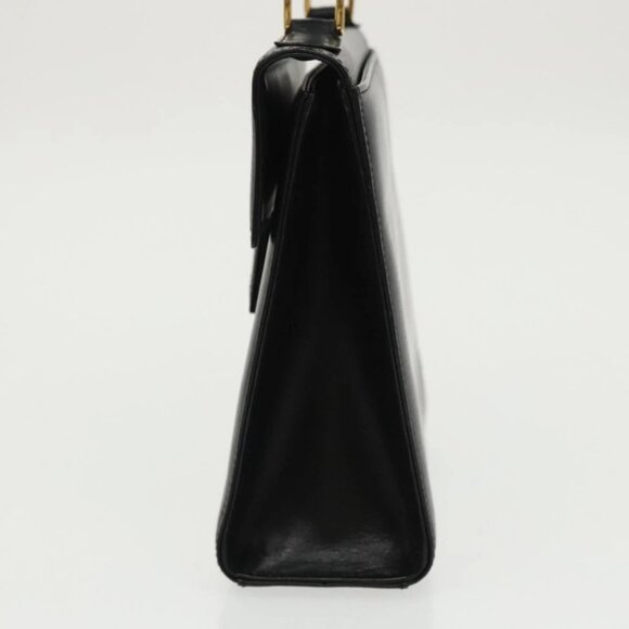 GIVENCHY Hand Bag Leather Black Gold Auth - Picture 4 of 16